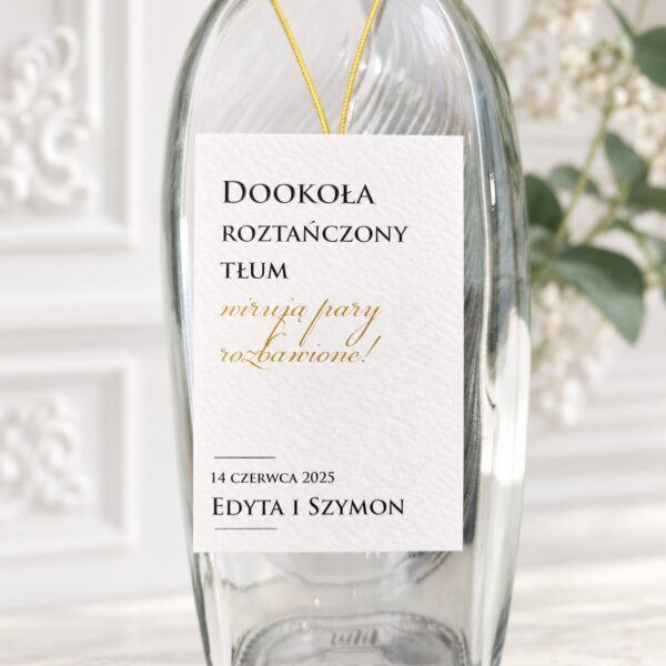 Zawieszki na alkohol weselny MINIMALISTYCZNE personalizowane