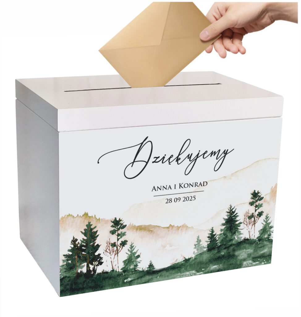 Pudełko na koperty - góry las