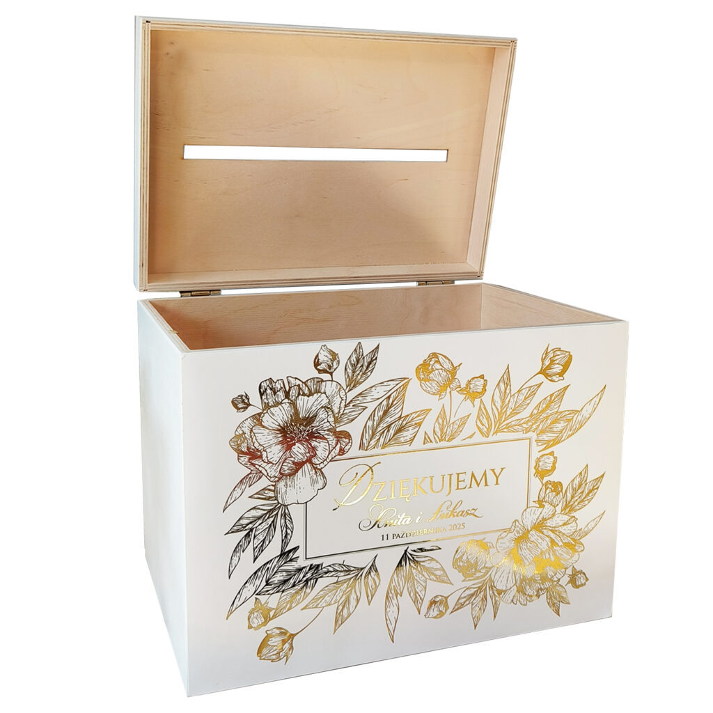 Pudełko na koperty złocony nadruk