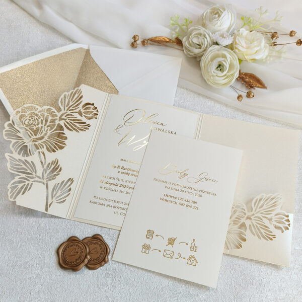 zaproszenia na ślub ażurowe
