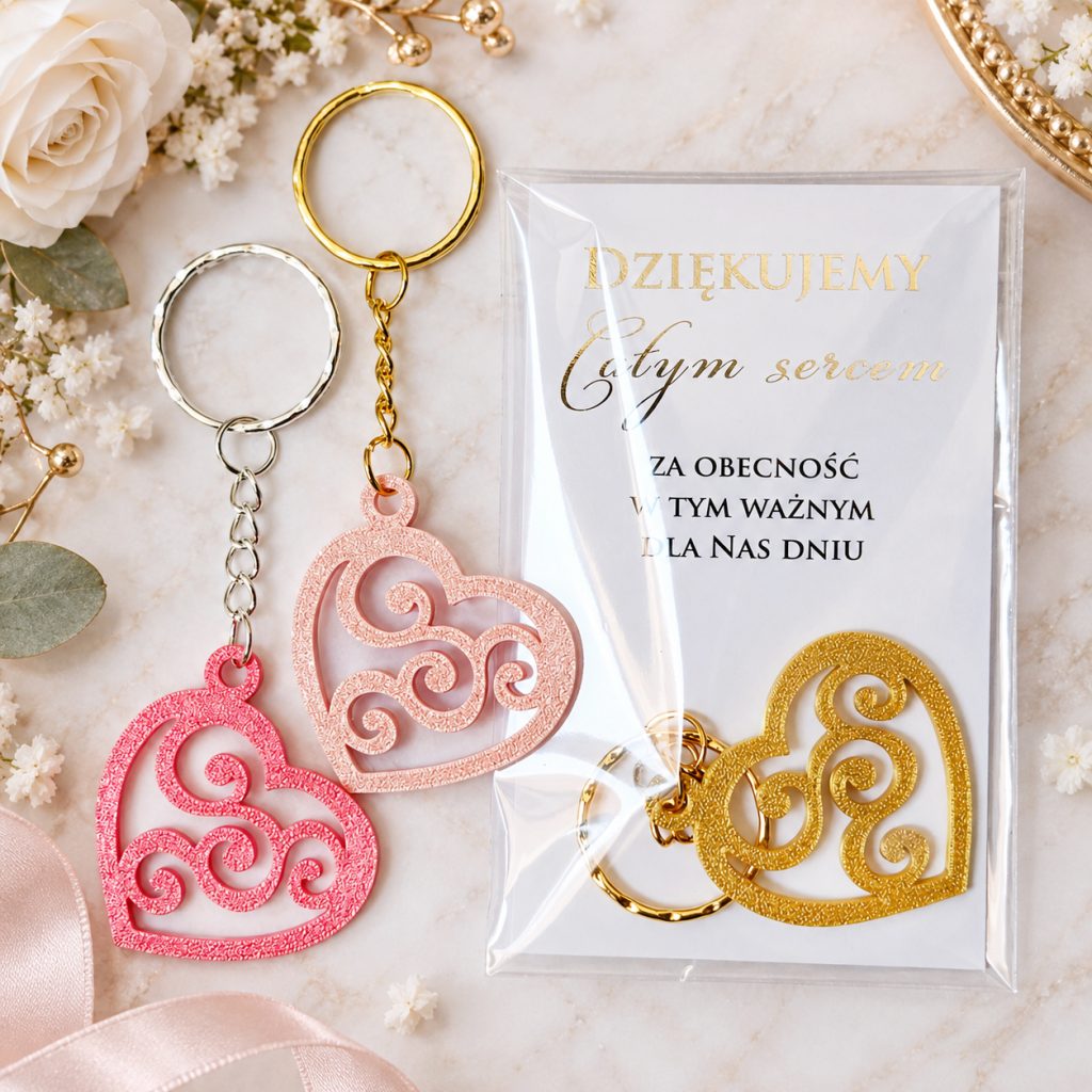 podziękowanie breloczek serce