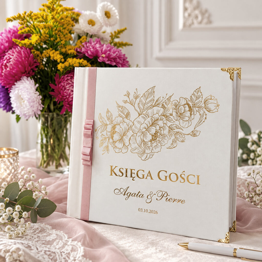księga gości ze wstążką