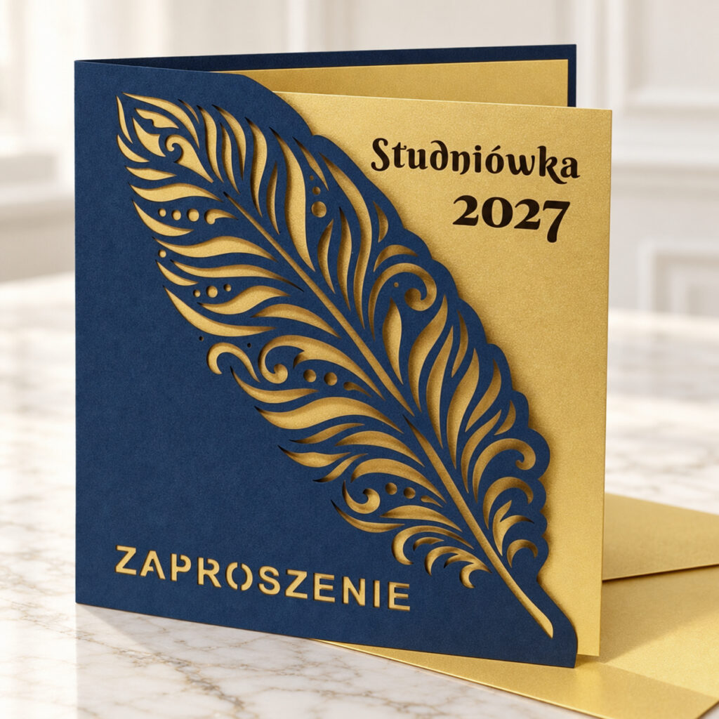 Zaproszenie na Bal Ósmoklasisty - ażurowe wycinane laserowo