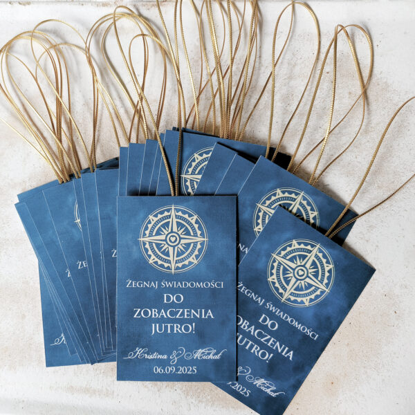 Zawieszki na wódkę weselną RÓŻA WIATRÓW